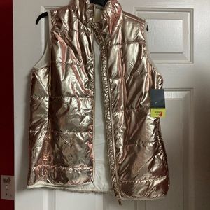 Pink Gold Metallic Vest Size M Womens 